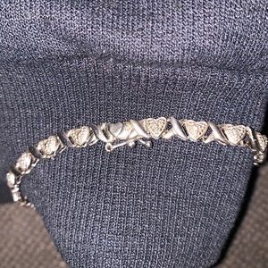 Silver Heart Tennis Bracelet